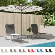 Sun Loungers Chaise Lounge Folding Day Bed 2 pcs Textilene and Steel vidaXL