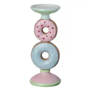 Double Doughnuts Candle Holder with Sprinkles and Hearts Donut Candle Holder