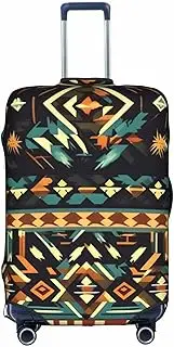 [Pvinnk] Native American Patterns Print Protective Luggage Cover Elastic Washable Suitcase Protector Travel Gear Protector, White, X-Large