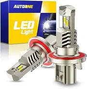 AUTOONE Upgraded H13 9008 Light Bulbs, 26,000LM White 800% Ultra Brightness, No Adapter Required H13 Bulb, Plug & Play Quick Installation, Pack of 2