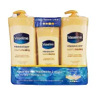 在飛比找Yahoo奇摩購物中心優惠-VASELINE 進口潤膚身體乳液-深層修護 600ml x