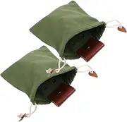 Hoement Foraging Pouch for Outdoor Activities PU Leather Canvas Belt Bag Waist Attachment for Easy Picking for Camping Hiking Versatile Storage