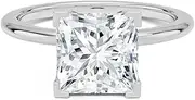 [Generic] Customize Jewel IGI 4.0 Carat Princess Excellent Cut Lab Created Grown CVD HPHT Diamond 4- Prong 1.5mm Comfort Fit Solitaire Engagement Wedding Bridal Ring In 14k White Yellow Rose Gold For
