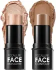 2 Pcs Mineral Cream Contour Stick,Moisturize Highlighter and Bronzer Pen,Non Sti