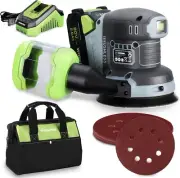 Cordless Brushless Random Orbital Sander with 15 Sanding Discs and Dust Colle...