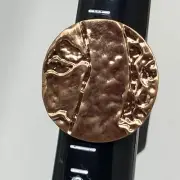 G by Gennaro Womens Size 6.5 Fashion Ring Gold Tone Textured Disc 1" Diameter