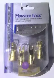 Monster Lock Gold Spades Speaker Cable Size S z2 bi-wire biwire Z Small Straight
