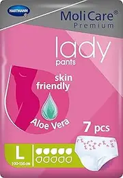 MoliCare Premium Lady Pants, Discreet Use for Women, Aloe Vera, 5 Drops, Size L, Pack of 1 x 7