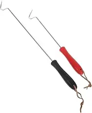 MOBUTOFU 2pcs Versatile Barbecue Forks for Flipping Steaks Chicken Pork Chops Durable Food Turner with Plastic Handle for Outdoor Cooking Grilling