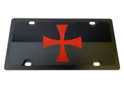 For Templar Cross Carbon Steel License Plate