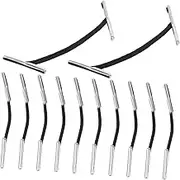 COHEALI 100pcs Iron Buckle Drawstring Barbed Cords End Bands Book Binding Elastic Barbed Cord Binding Elastic Cord Elastic Band Hat Strap Elastic Cords with Metal Ends Polyester Black