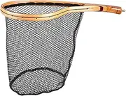 Fishing Landing Net 35cm Curved Wooden Handle Fishing Net Catch and Release Net Outdoor Stream Fishing Tools Accessory