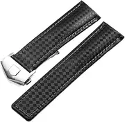 [KAVJU] Carbon fiber pattern Genuine Leather Strap 20mm 22m For TAG HEUER MONACO Series watchband wristwatches band leather watch bracelet