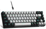 Portable 60% Mechanical Gaming Keyboard, MageGee MK-Box LED Backlit Compact 68 Keys Mini Wired Office Keyboard with Blue Switch for Windows Laptop PC Mac - Grey/Black