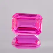 AAA+ 10.95 Ct Natural Rare Mogok Pink Ruby Emerald Cut Loose Gemstone Certified