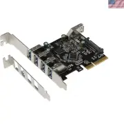 PCIe 5 Port 4E1I USB 3.1 Gen II 10Gbps Adapter Card with Low and Standard Pro...