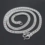 Pure S999 Fine Silver 999 Necklace 5mm Cuban Curb Link Chain 29-30g 19.6inch