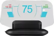 Car Hud Head-Up Display C1, OBD2+GPS Mode Speedometer with Speed Warning, Water