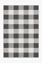 185' x 275' | Machine Washable Runner Rug | Kid & Pet Friendly | Indoor Rug | Buffalo Plaid Black & White Tufted Rug | Ruggable