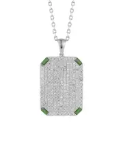 Sphera Milano Silver CZ Tag Pendant Necklace