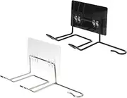 Healeved 2pcs Wall Mounted Hair Dryer Rack Hooks Hanger Hanging Bathroom Blow Dryer Wall Mount Hair Dryer Wall Mount Black Hair Dryer Holder Wall-Mounted Bracket Racks Stainless Steel White