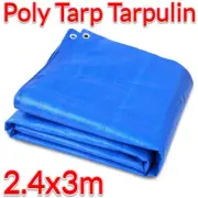 240x300cm Weatherproof Tarpaulin Tarp Poly Camping Tarps Canvas Heavy Duty Cover