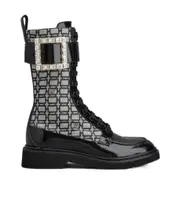 Viv' Rangers Strass Buckle Boots in Fabrics 36 Black