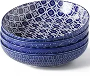 8.75'' Ceramic Serving Bowls Set for Pasta Salad Soup - 40 oz Large (Set of 4)