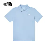 在飛比找蝦皮商城優惠-The North Face北面男款藍色品牌LOGO舒適立領