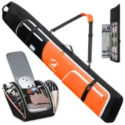 RAINSMORE Ski Bag and Boot Bag Combo 360°Fully Padded Ski Bags for Air Travel...