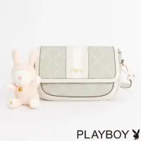 在飛比找momo購物網優惠-【PLAYBOY】斜背包 Lucky Bunny系列(綠色)