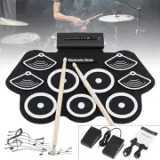 New Electronic Drums 9 Pads Electronic Roll up Thicken Silicone Drum Kit AU