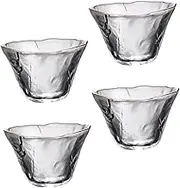 GRADENEVE 4Pcs Heat Resistant Japanese Style Sake Cups Elegant Glass Tea Cups for Sake Tea for Birthdays Weddings and Gatherings Safe Drinking Cups
