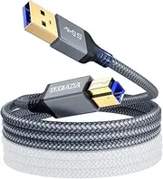 USB 3.0 Cable A-Male to B-Male Adapter Cord, AkoaDa Durable Nylon Braided USB 3.0 Cable Compatible with USB Docking Station, External Hard Drivers, Scanner, USB Hub, Port Replicators and More