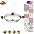 14-Inch Stainless Steel Nonstick Wok Pan with Lid for Induction Gas Cooking
