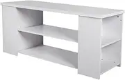 Priceworth Redfern Simpleline Entertainment Unit, TV Unit with Two Long Shelves, Living Room Furniture, TV Stand Made of Melamine Laminated Board, Easy Assembly and Care, 55 H x 120 W x 39 D CM, White