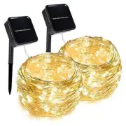 2 Pack Outdoor Solar String Lights, Christmas Lights 39.4 FT 120 Warm White