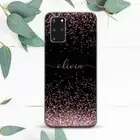 Custom Name Rose Gold Glitter Sequin Case For Samsung Note 20 S21 S22 S23 S24 FE