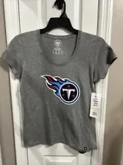 Women’s '47 Brand Tennessee Titans Football T-Shirt Short Sleeve Size M Gray