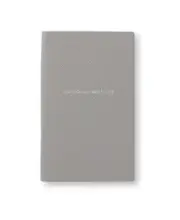 Smythson L81832 Grey Living My Best Life Panama Leather Notebook 3.5x5.5x0.5 in