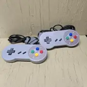 Set of 2 SNES Style Controllers Wired Gamepad for Super Nintendo Console...