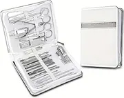 Nail Clippers Set 26Pcs Stainless Steel Nail Clippers Set Household Nail Cutter Suit with Box Trimmer Grooming Manicure Pedicure Nail Tools Nail Clippers Portable Set(White)