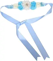 JOINPAYA Floral Maternity Sash Belt Pregnancy Photo Prop for Baby Shower Dad to Be Sash Vintage Belly Band Rhinestones Adjustable Size Women's Belly Belt Sash