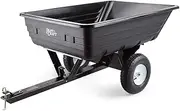 PLANTCRAFT Poly Dump Cart 400lbs Tow-Behind Heavy-Duty Poly Bed Spring-Loaded, Latching System with Steel Chassis (Not Suitable for Road use)