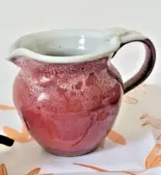 NWT Red Spatter Pottery Cream Pitcher, Kay Brooks, NY, 5.5"