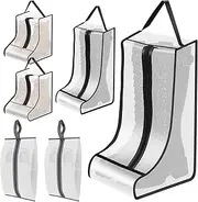 [XXLAUBBD] 6Pcs Boot Shoe Bag - 3 Sizes Boot Organizer Bag, Clear PVC Tall Boot Bag, Waterproof Boot Protector Bags, Wear Resistant Boot Carry Bag, Lightweight Tall Boot Carry Bag for Home Travels