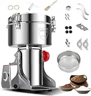 2500g Electric Grain Mill Grinder, 4500W Stainless Steel Spice Herb Grinder, 32000rpm High-Speed Commercial Wheat Corn Grinder, Swing Type, for Dry Grains Spices Coffee Corn Pepper