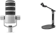 RØDE PodMic USB and Stand Bundle - Broadcast-Quality Dynamic Broadcast Microphone with XLR and USB Connectivity with Stand for Podcasting, Streaming, Gaming, Music-Making and Content Creation