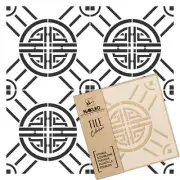 BAOJI Tile reusable PLASTIC Stencil // Moroccan Geometric // Floor Wall