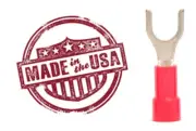 MVP 100 Red Vinyl Insul 18-22 AWG Spade Fork Wire Connector Terminal #8 Stud USA